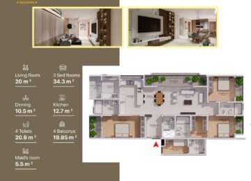 Moti Residency 3-bedroom apartment in Kampala with a 169 square metre floor plan