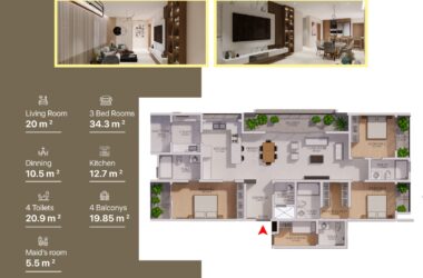 Moti Residency 3-bedroom apartment in Kampala with a 169 square metre floor plan