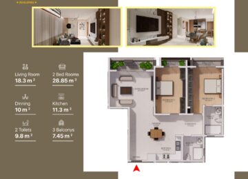 Moti Residency 2-Bedroom Apartment Floor Plan Kampala