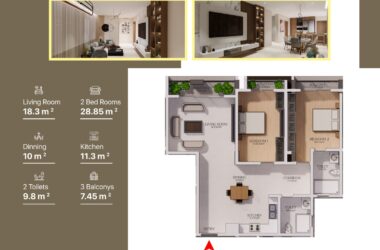 Moti Residency 2-Bedroom Apartment Floor Plan Kampala